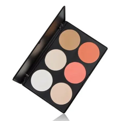 

Natural 6 Color Pressed Powder Palette Makeup Cosmetics for Contouring Highlight Bronzer Concealer