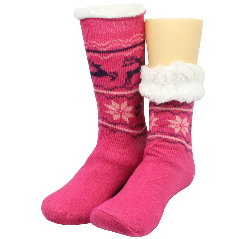 

2018 New Fashion Long Floor Socks Home Slipper Women's Winter Warm Fuzzy Anti-Skid Lined Indoor Floor Slipper Socks