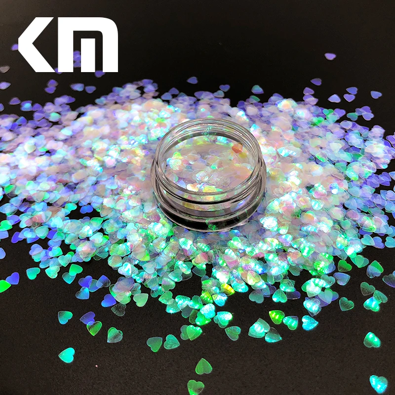 100g Holographic Laser Color 3mm Heart Shape Chunky Glitter Shining Craft Rainbow Sequin Flakes Glitter For Nails Art Decoration Stickers Decals Aliexpress