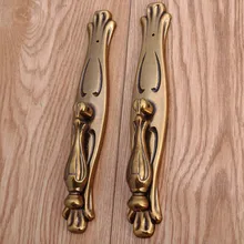 European antique gold wardrobe win cabinet door handles yellow antique brass dresser door pulls retro style furniture handles
