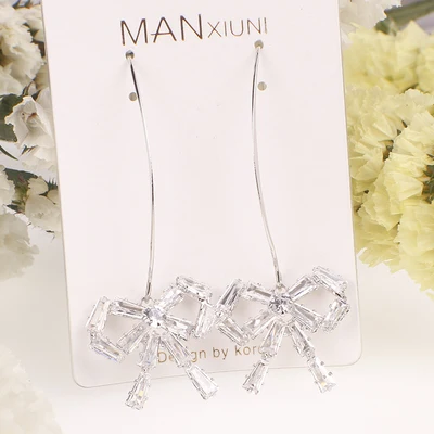 Manxiuni женские модные серьги с бусинами для женщин серьги с большим цветком женский подарок кубический циркон oorbellen - Окраска металла: Silver