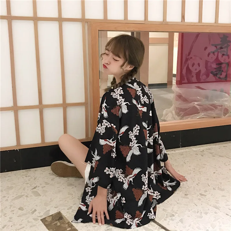 Традиционное японское кимоно yukata женское японское короткое платье свободная одежда kimomo японский кардиган кимоно Японские Женские haori