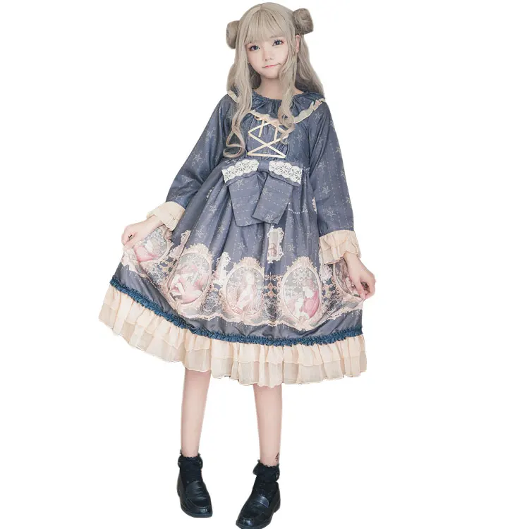 Retro Prinses Rok Jurk Dagelijkse Student Lolita Lolita Lolita Lange Mouw Jurk Vrouwelijke Rok Retro Prinses Rok Jurk Dagelijkse Student Lolita Lolita Lolita Lange Mouw Jurk Vrouwelijke Rok