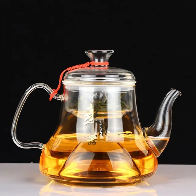 Open Fire Heating Puer Tea Steam Heat resistant Clear glass Teapot