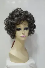 Popular cos black gray mix short curly cosplay wig Hair wig queen brazilian made no lace