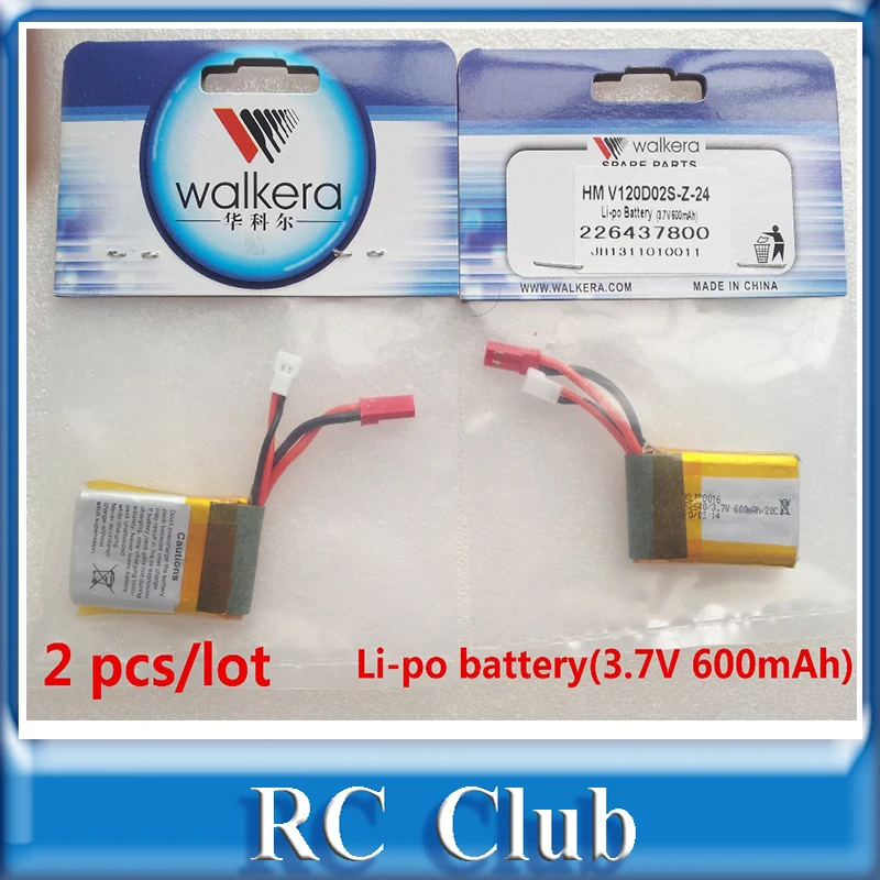 2 PCS Lot Original Battery Li po battery 3 7V 600mAh for Walkera QR W100S NEW