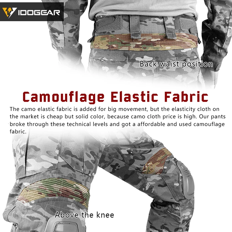 IDOGEAR G3 боевые брюки с наколенниками камуфляжные для охоты страйкбол тактические