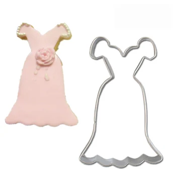 

Stainless Steel Women Skirt Shape Prom Cake Mold Cookie Cutter Wedding Cake Decorating Tools Sugar craft Cutter Cake Baking Tool