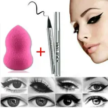 1 P жидкая чёрная подводка для глаз Водонепроницаемый Макияж Красота подводка Карандаш инструмент губка слоеное
