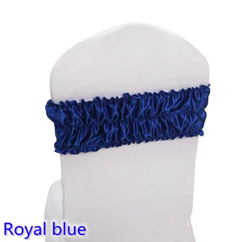 

Royal blue sash wedding chair sash ruffled spandex sash for chair covers fit for all chairs for wedding,banquet,party decoration