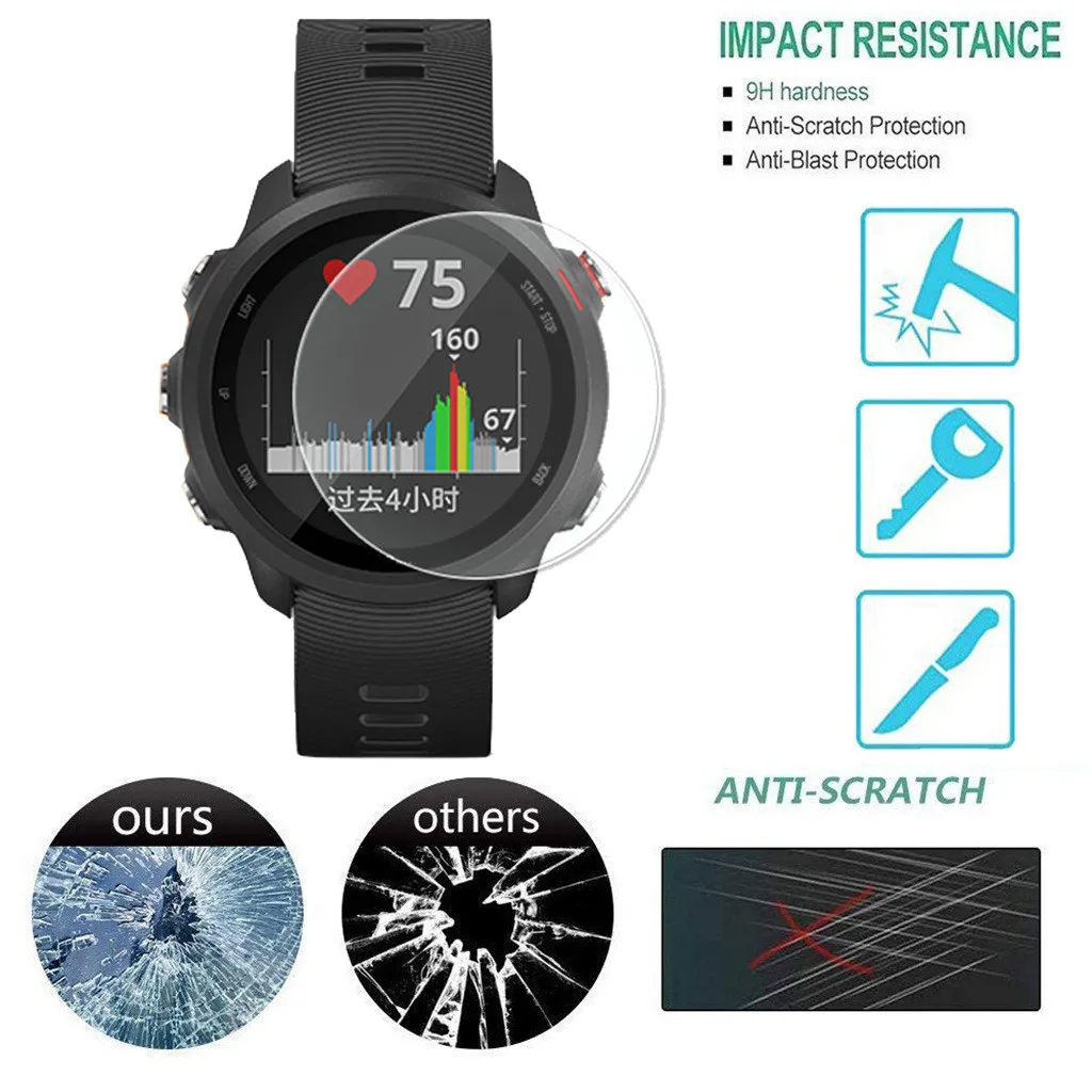 

Ultra Clear Film Tempered Glass Screen Protector for Garmin Forerunner 245 Watch