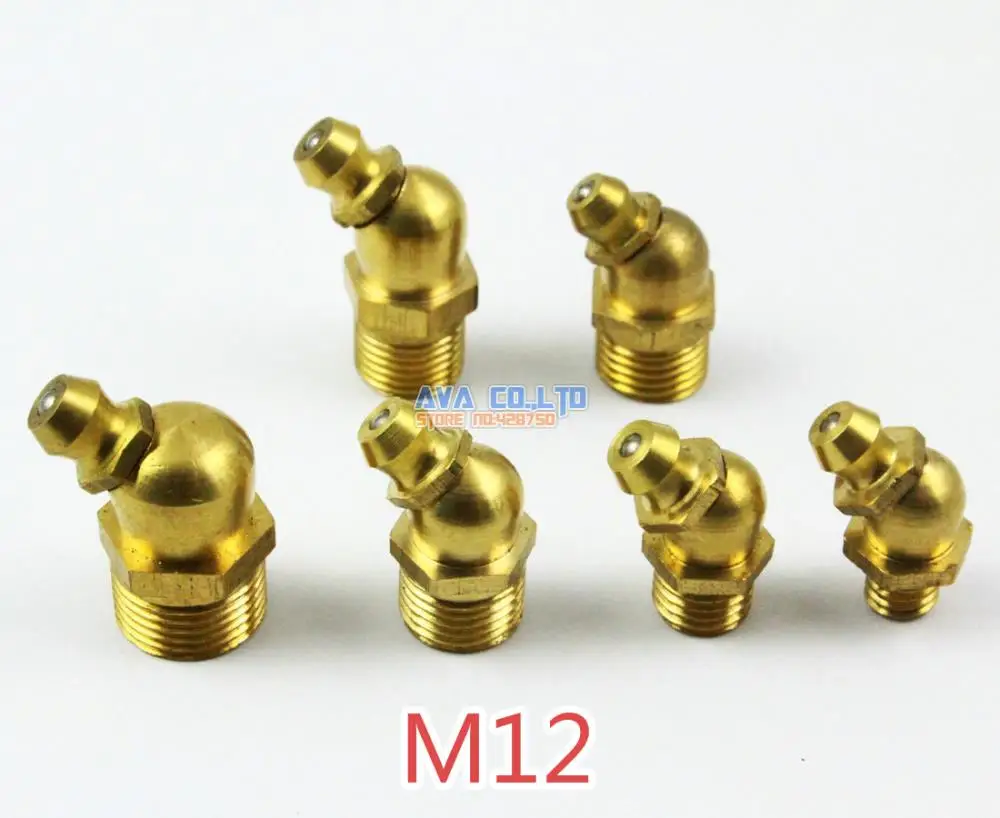 10 штук M12 латунный 45 градусный смазочный фитинг Zerk|grease nipple fitting|nipple fittingsgrease |