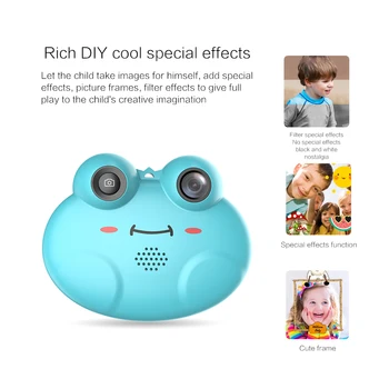 

New upgraded Cartoon K5 lithium battery Mini Kid Cameras HD 1080P Digital Camera Portable Cute Frog Child