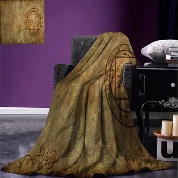 

Occult Blanket Ancient Textured Mystic Occult Sigil Seal Icon over Distressed Old Background Print Warm Blankets for Beds