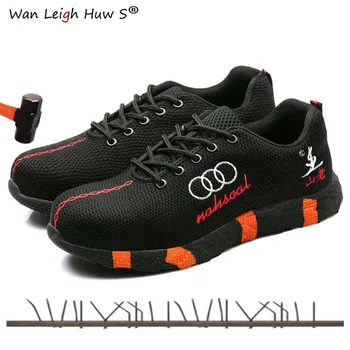 

Steel Toe Safety Shoes Men Women Breathable Mesh Industrial & Construction Puncture Proof Work Boots Shoes Protective Footwear