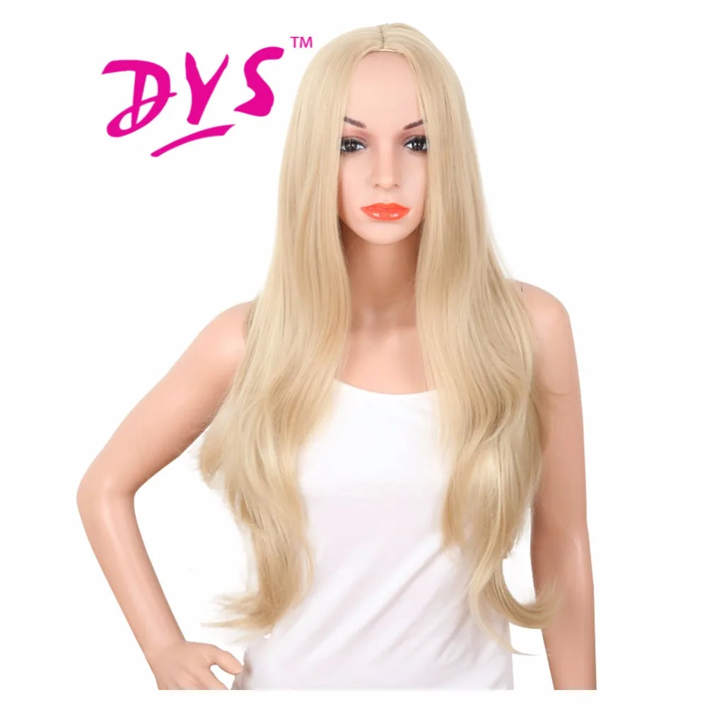 Deyngs длинные Средства ухода за кожей волна Для женщин Искусственные парики натуральный синтетических блондинка Цвет прическа жаропрочных