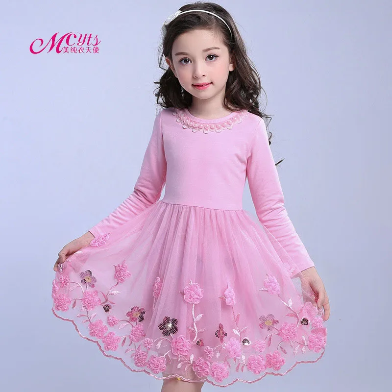 

Kids Girls Dress 2018 New Spring Autumn Children Party Wedding Princess Lace Clothes Ball Gown Girl Dresses 4 6 8 10 12 13 Years