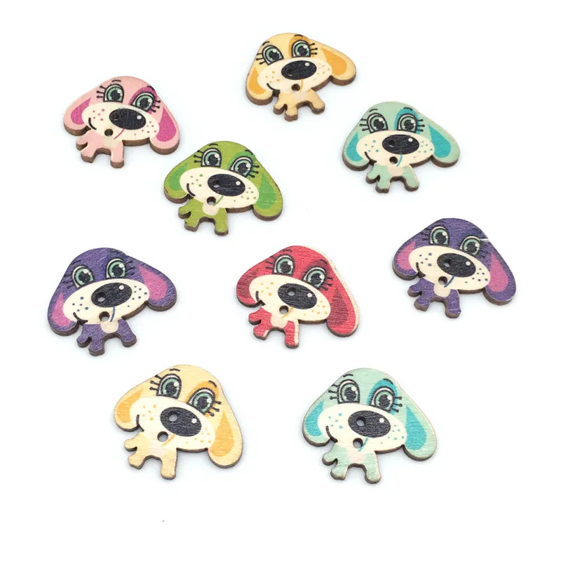 Wooden Puppy Shape Buttons Wooden Sewing Accessories Wooden Garment Buttons 50pcs Aliexpress