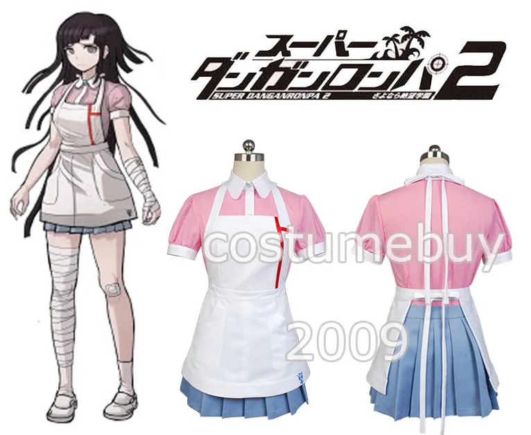 Супер Danganronpa 2 косплэй Mikan Tsumiki карнавальный костюм платье-передник для девушек