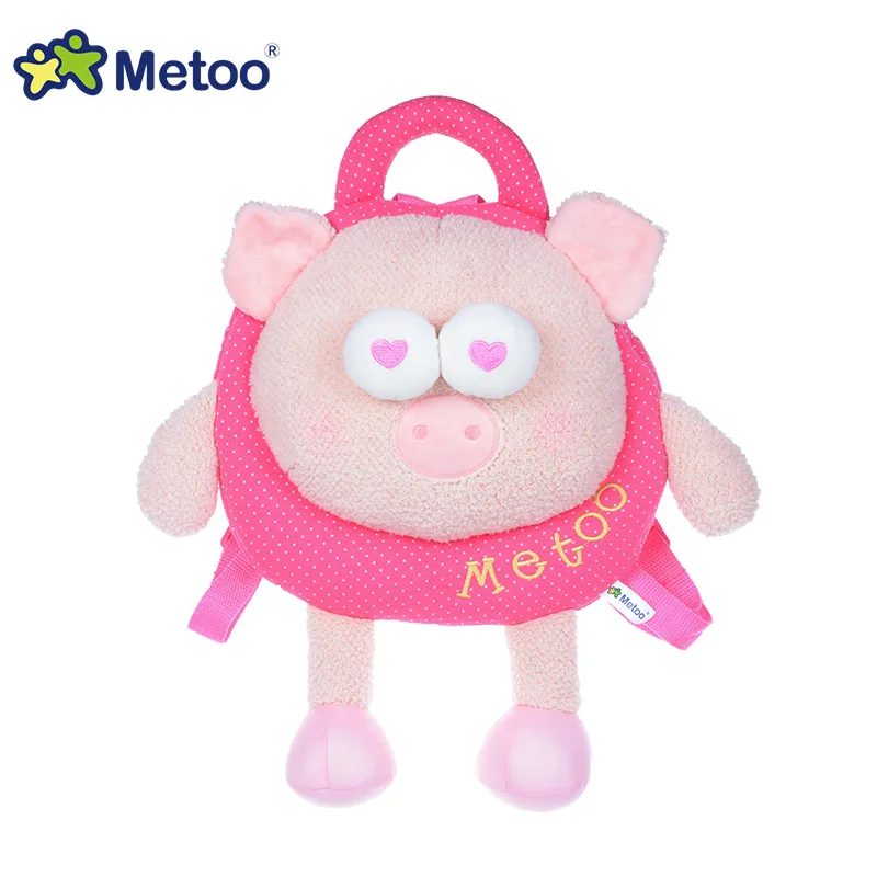 Плюшевый Рюкзак Metoo кукла милый мультфильм девочки Детские плюшевые игрушки Kawaii животные для детей школьная сумка на плечо для детского сада - Цвет: Розовый