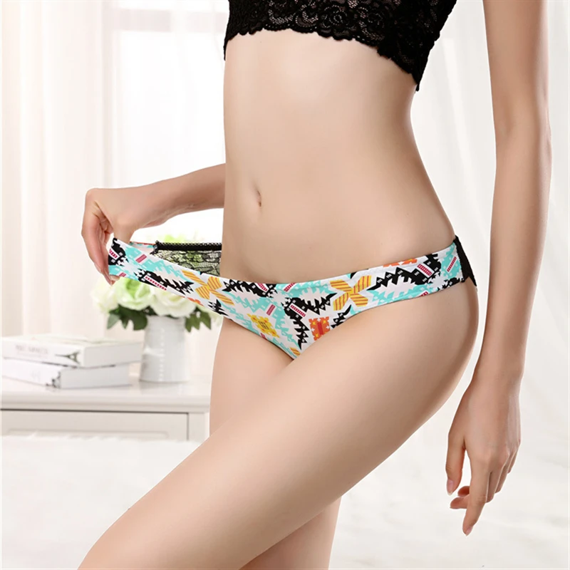 Plus Size Ultra-Thin Seamless Briefs Ladies Breathable Cotton Panties Women Transparent Lace Underwear Women Ice Silk Sexy Panty (7)