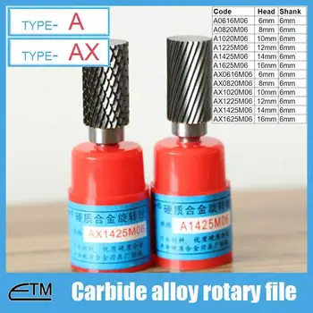 

1 piece Tungsten Carbide alloy rotary file milling cutter drill bit for carving sculpture Type A head 6mm~16mm shank 6mm DT050