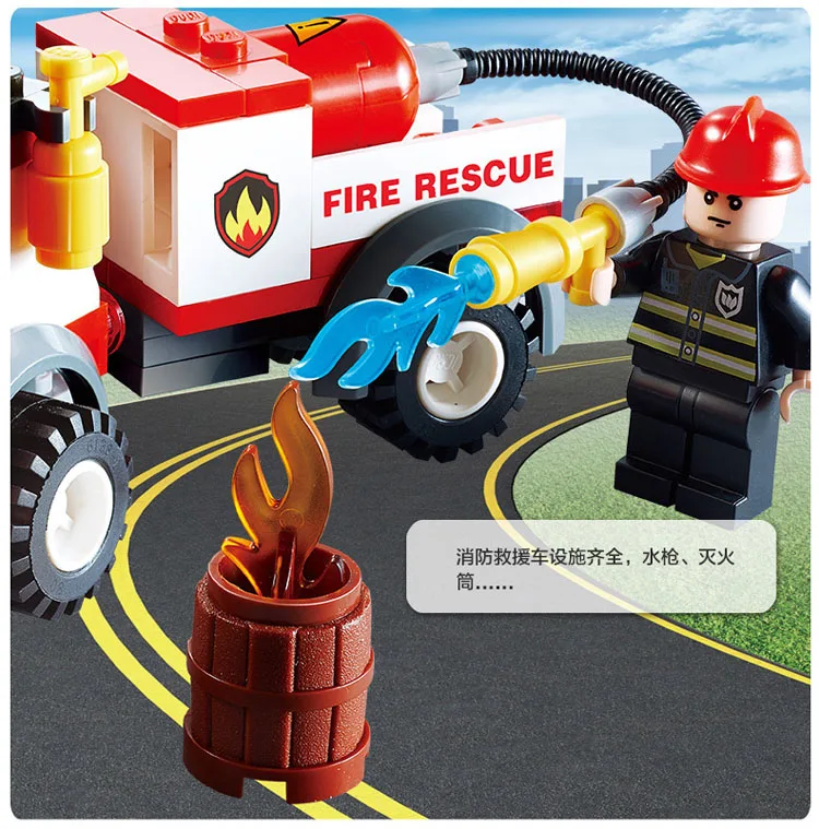 122 шт. пожарная серия пожарная машина аварийная пожарная Лодка Грузовик детские развивающие сборные игрушки строительные блоки Кирпич