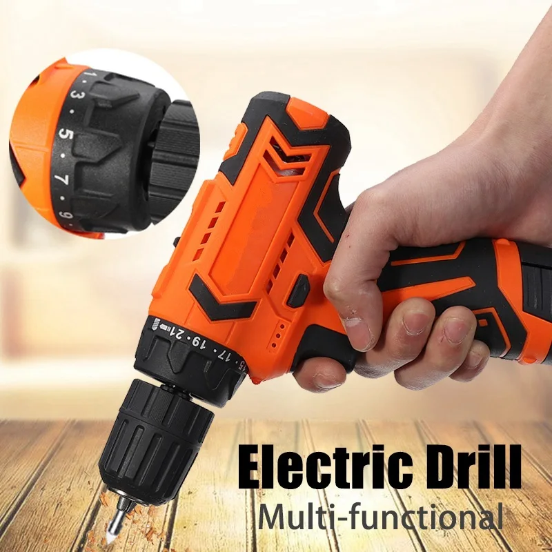

Best Price Electric Drill 12V Cordless Hammer Drills Two Gear Mini Screwdriver Driver Power Tools Electric Drilling Li Battery