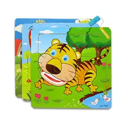 1 шт. деревянный пазл Панда Бабочка игрушка тигр для детей Образование и обучение паззлы классический головоломка для детей Дети
