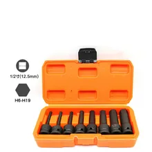 1/2 пневматический шестигранный втулка гаечный ключ пневматический пистолет инструмент движение ветра внутренний набор гнезд