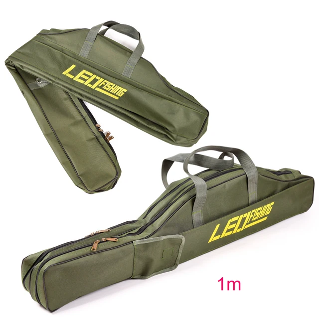 LEO Folding Fishing Rod Bags Fishing Bags 420D Zipped Case Fish Pole