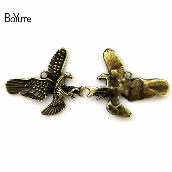 

BoYuTe (30 Pieces/Lot) 26*35MM Vintage Style Antique Bronze Silver Plated Zinc Alloy Eagle Pendants for Diy Jewelry Components