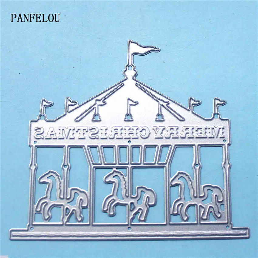 

PANFELOU Metal craft carousel and the castle paper die cutting dies for Scrapbooking/DIY Christmas wedding Halloween cards