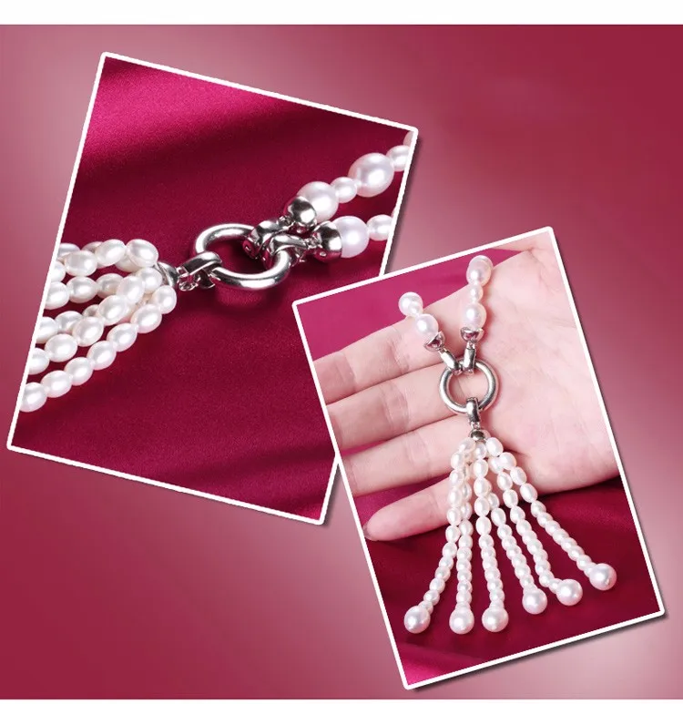 Модное длинное многослойное жемчужное ожерелье с кисточкой из пресноводного жемчуга, разноцветное жемчужное ожерелье, ювелирные изделия для женщин