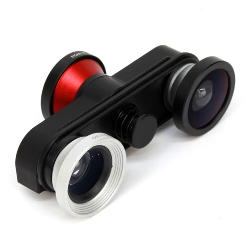 

1Pcs 4-in-1 360 Rotating Wide Angle Camera + Macro+Front FishEye Lens Kits for iPhone 6 6S 4.7 '' Phone optics Camera Aluminum