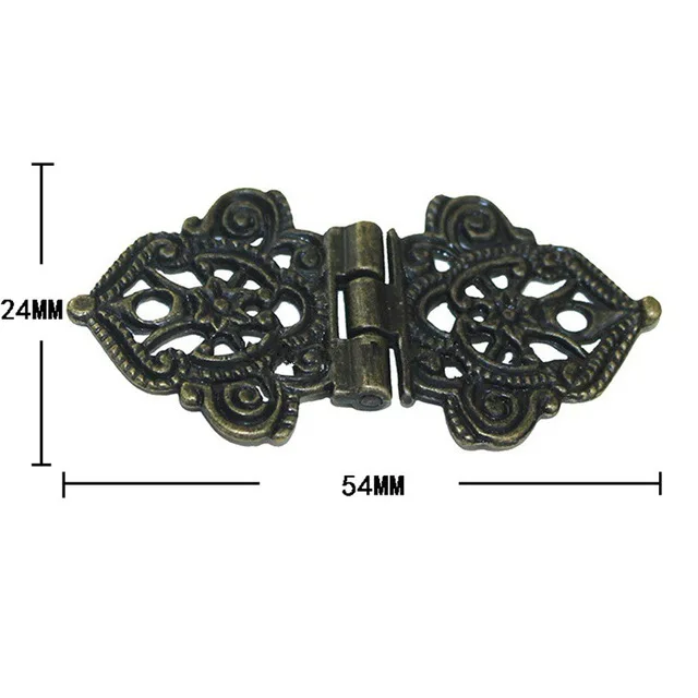 Goedkoop 20 stks 24*54mm Vintage Lichtmetalen Hollow Bloem Scharnier, Chinese Meubelen Hardware, Metalen Scharnieren, kast Deur Butt Scharnieren Voor DIY Doos