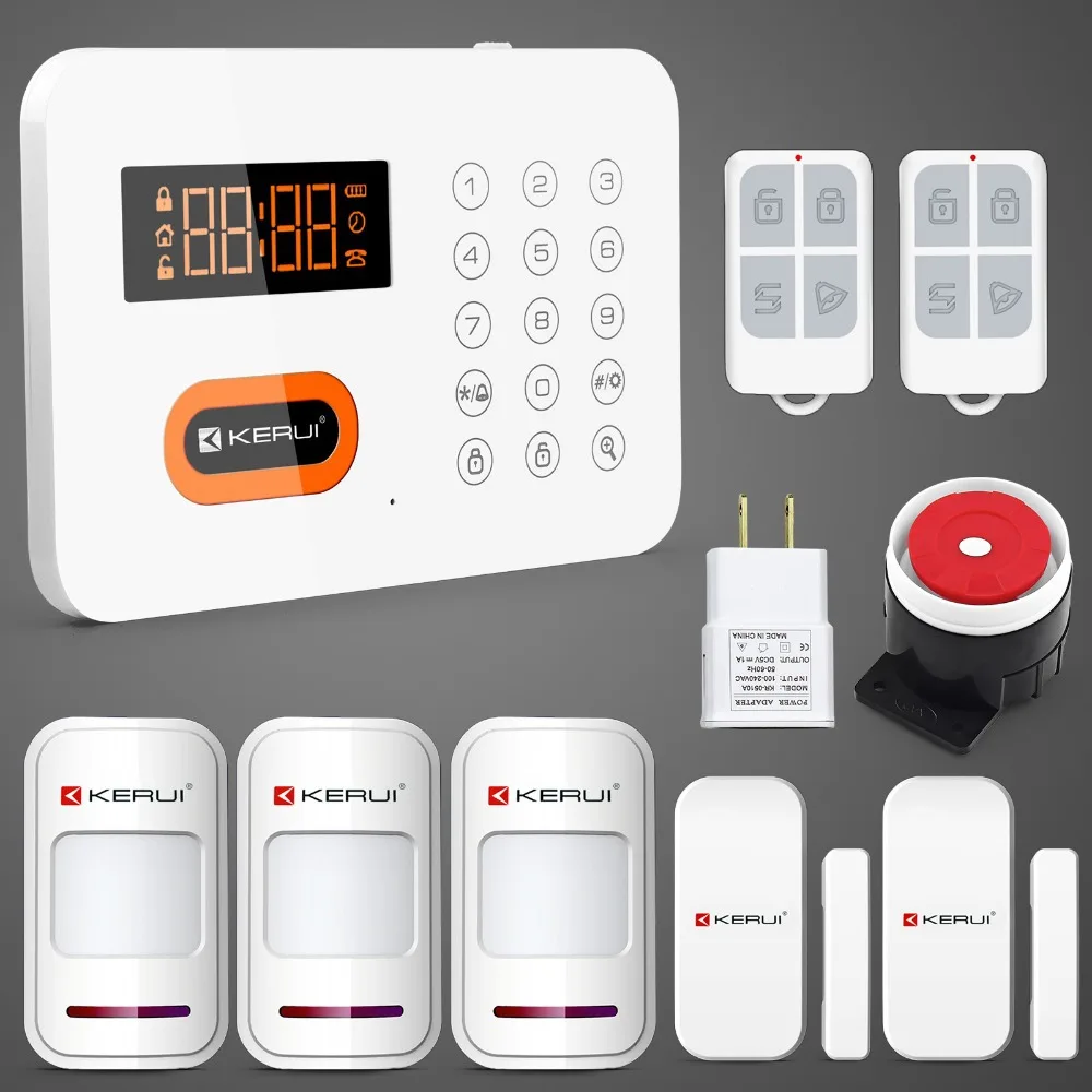 

Multiple Language KERUI PSTN Phone Land line 120 Zones Touch Keypad Wireless Home Alarm Security System LCD Auto Dialer