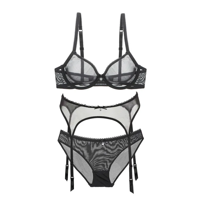 Varsbaby-women-s-sexy-solid-transparent-underwear-unlined-bra-sets-4-Pcs-Lots (2)
