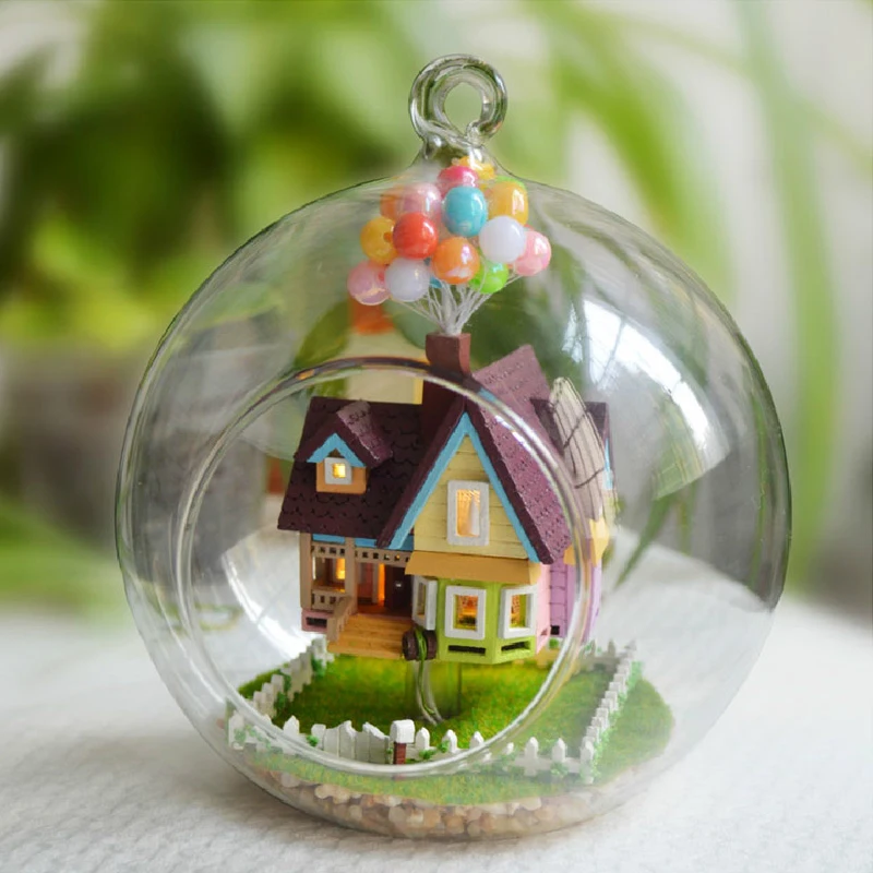 DIY Кукольный дом Миниатюрный Кукольный домик с мебели стеклянный шар дом для кукол модель Каса подарок на день рождения игрушки для детей B006# E - Цвет: B006
