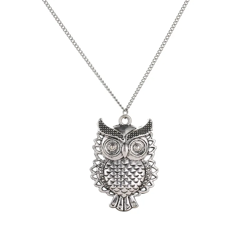 

New Women Necklace Owl Pendant Sweater Chain Long Necklaces Jewelry Ornaments Exquisite for 2018