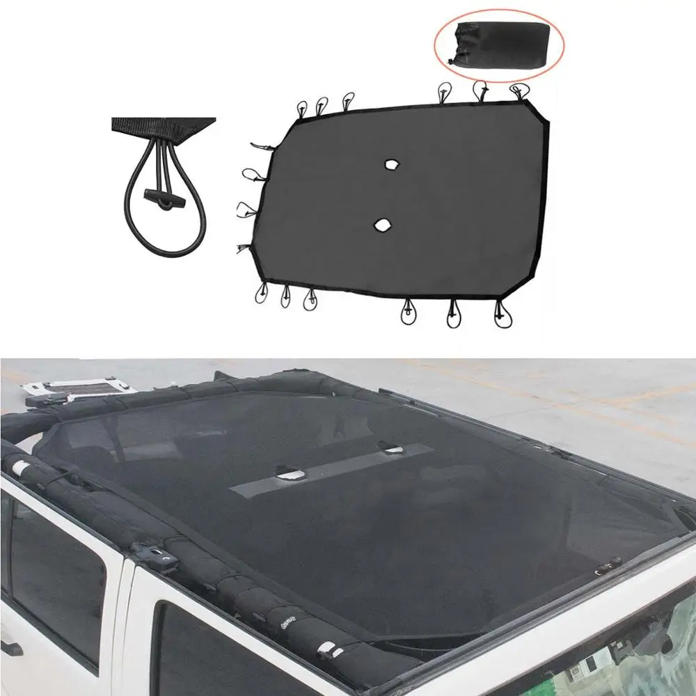 Bolaxin прочная верхняя часть одежды для путешествий козырек от солнца затеняющая сетка для крыши наклейка УФ Защита для Jeep Wrangler Неограниченное JK аксессуары - Цвет: For 4 door