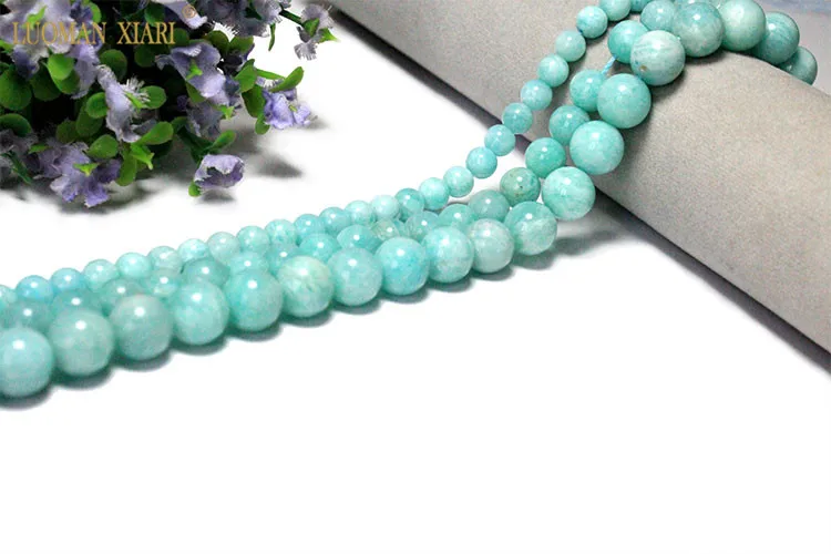 15.5" NATURAL Seagreen/Turquoise Amazonite Round Stone ~40 Beads 10mm K1127 