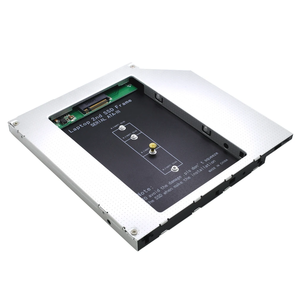 TISHRIC алюминиевый NGFF M.2 M2 2nd HDD Caddy 9,5 мм SATA 3 Optibay жесткий диск корпус адаптер DVD HDD 2,5 SSD чехол для ноутбука