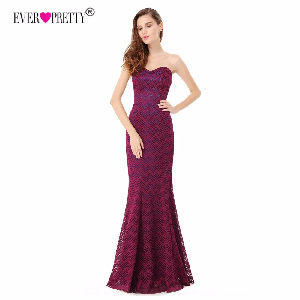 

Ever Pretty Robe De Soiree Elegant Evening Dresses Strapless Lace Back Mermaid Long Lace Formal Party Gowns Vestidos EP08937RS