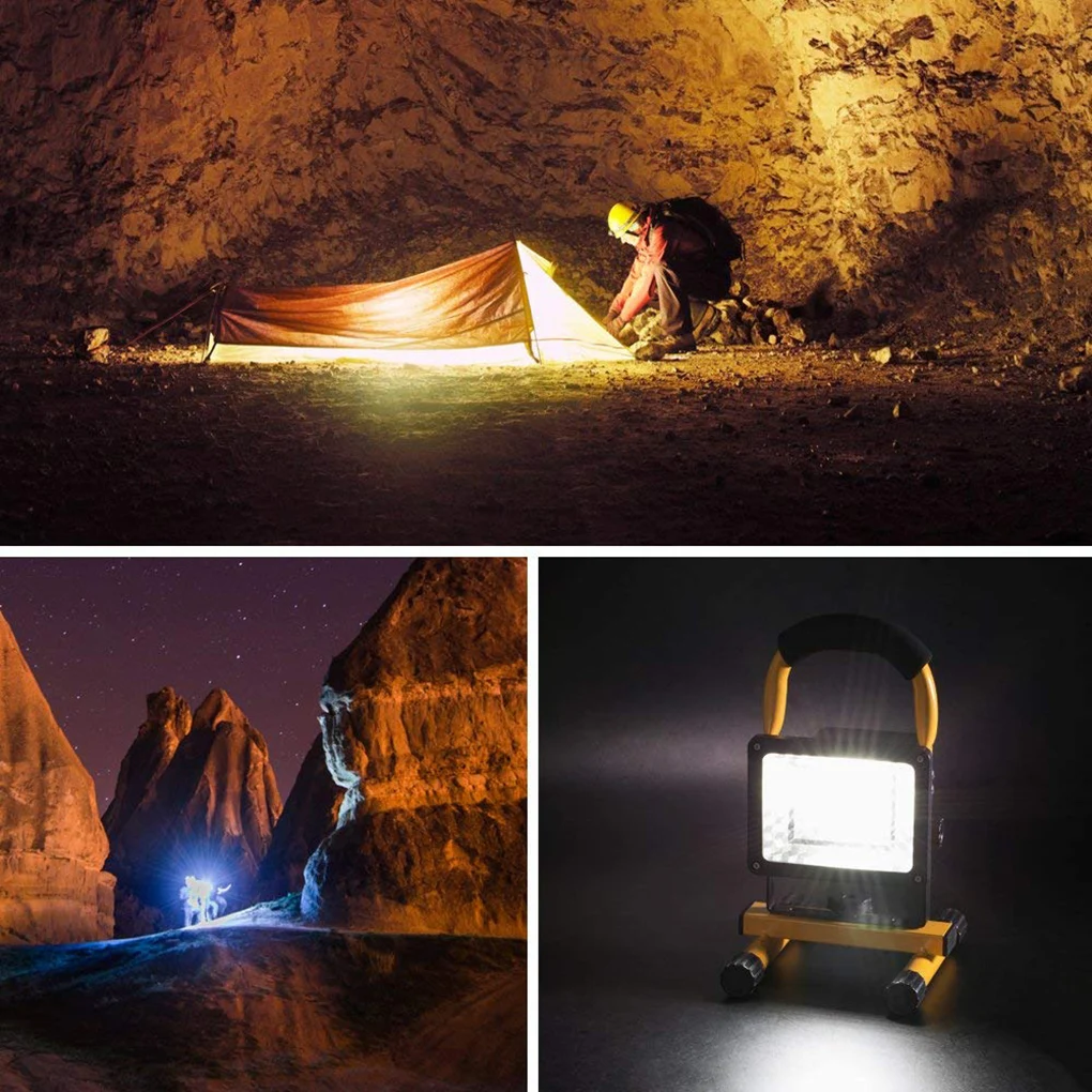 

Outdoor 30W Flood Light Portable Rechargeable LED Lamp Camping Car Warning Light UK Plug
