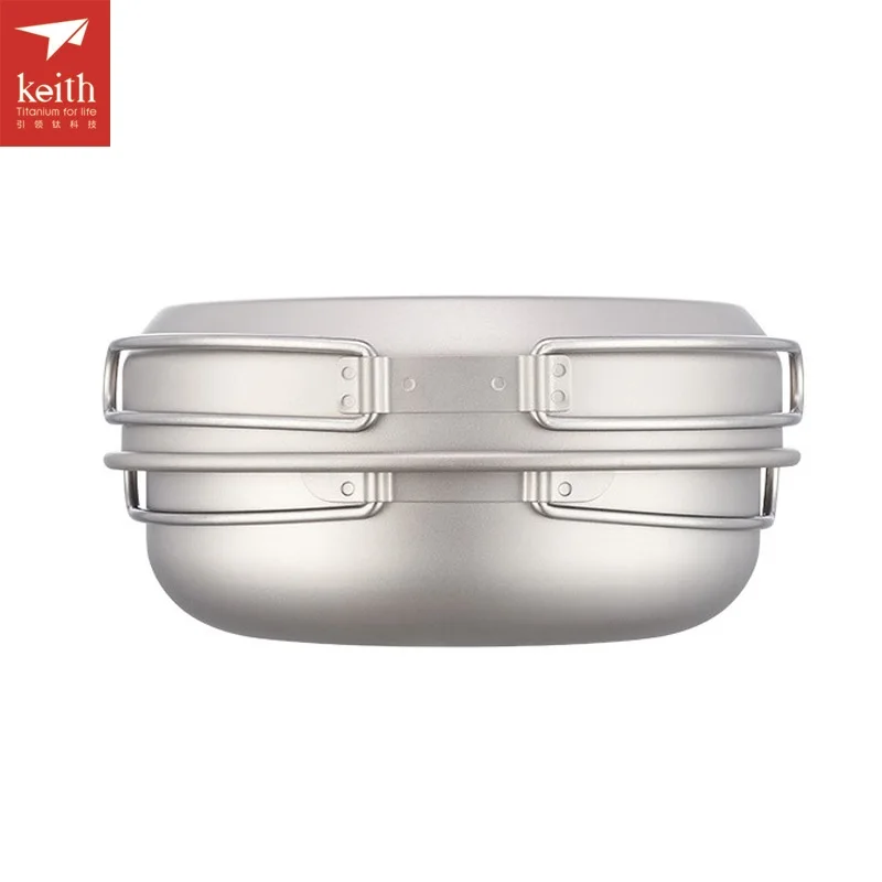 Tigelas com Pan ao ar Lidar com Panelas Keith Titanium Frigideira Acampamento Pote Portátil Conjunto Duas Livre Dobrável Ti6053 3 Pçs 9 Esporte e Lazer