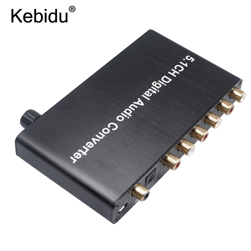 Kebidu 5.1CH цифровой аудио преобразователь декодер AY77 SPDIF коаксиальный к RCA DTS AC3 5 1