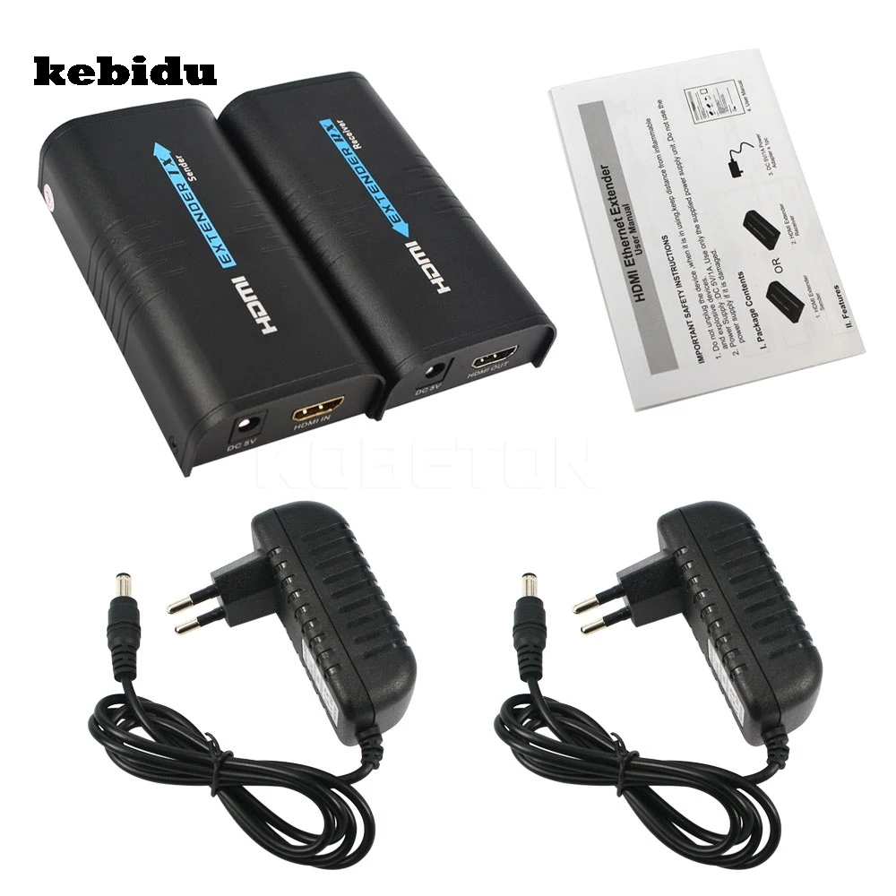 Kebidu черный 1080P беспроводной HDMI Ethernet сетевой передатчик ресивер удлинитель