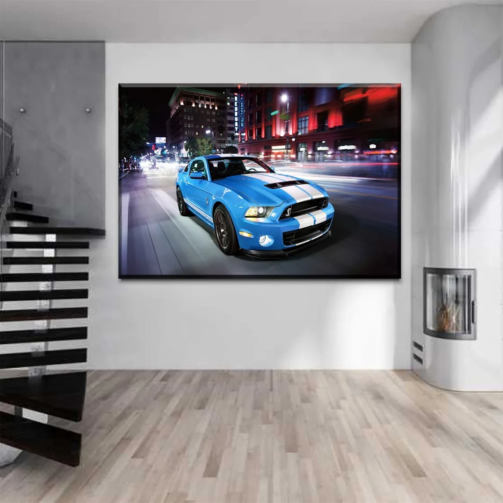 

Modern Painting Wall Artwork 1 Piece Muscle Car Ford Mustang Shelby GT500 Picture Decoration Living Room Canvas HD Print Poster
