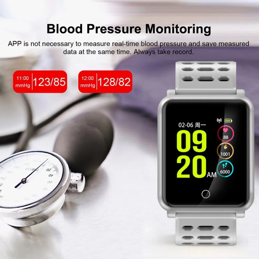 Pedometers Smart Watch 1.3" Color Screen Blood Pressure Heart Rate